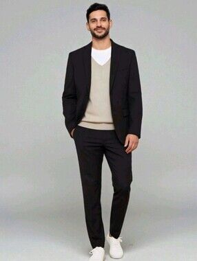 Black Banana Republic Blazer 40R Lanificio F. LLI Cerruti Tailored Old Money